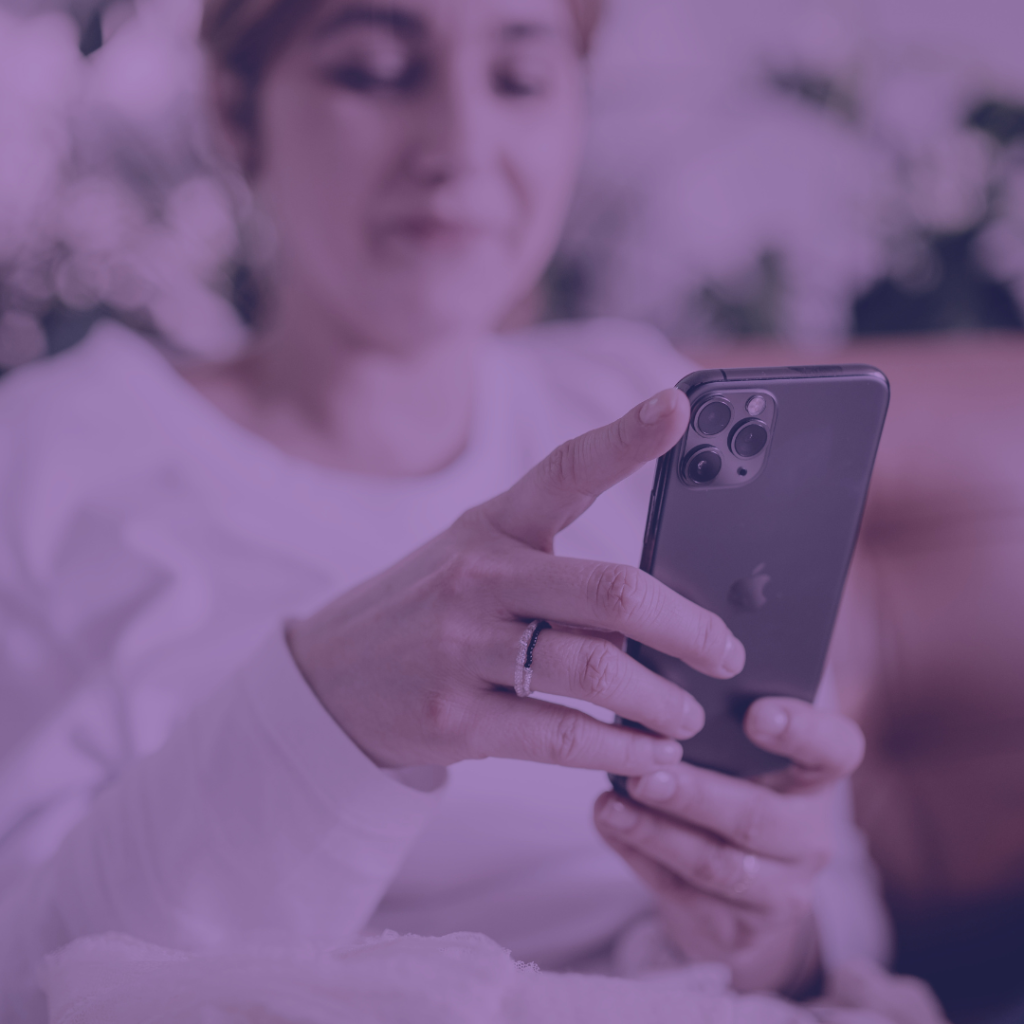 a parent using a cellphone